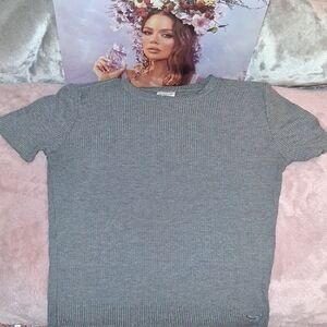 PINK/VS Ribbed Short-Sleeve Tee NWOT Sz. XS-Small